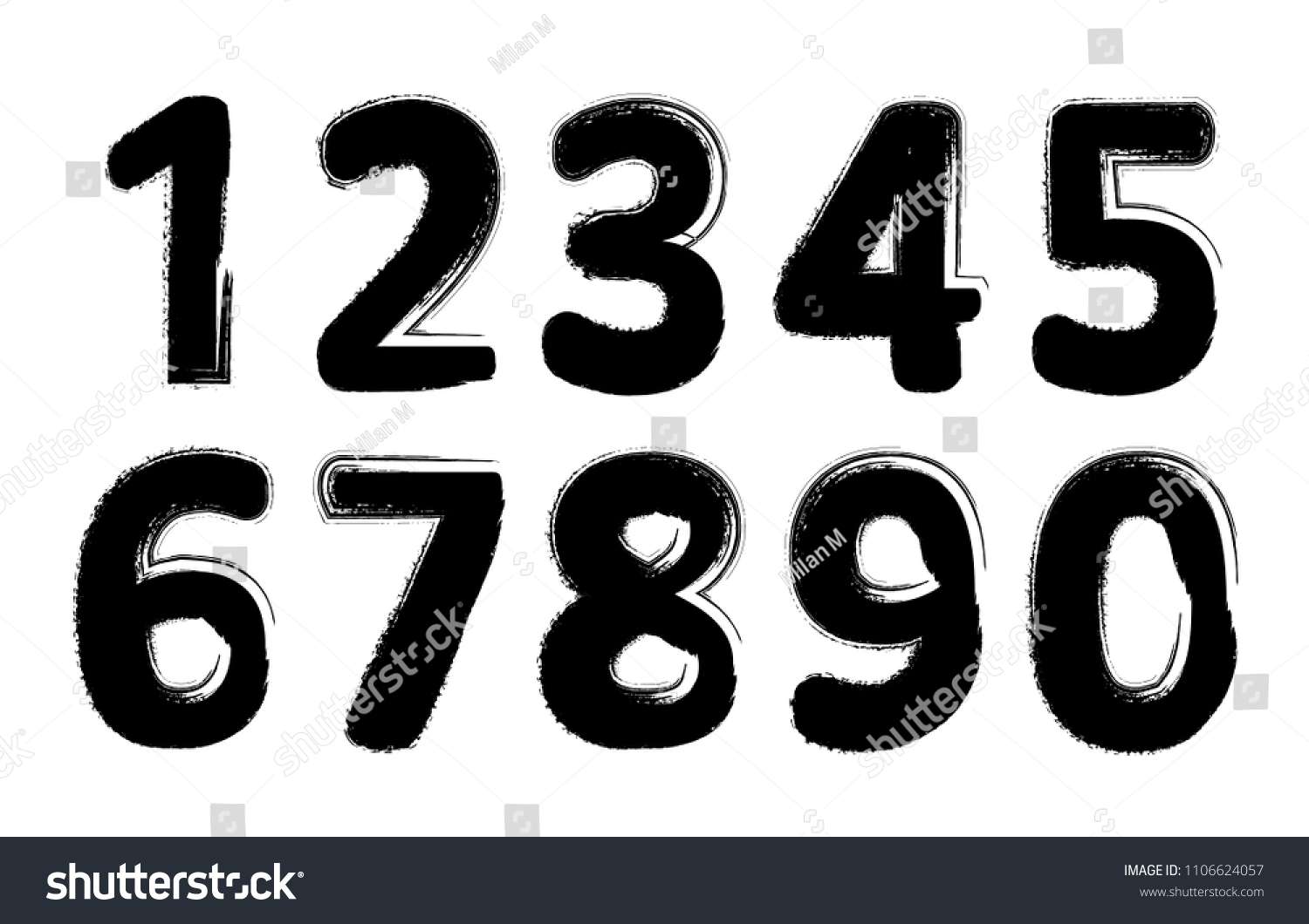 Grunge numbers set.Distressed numbers.Vector. - Royalty Free Stock ...