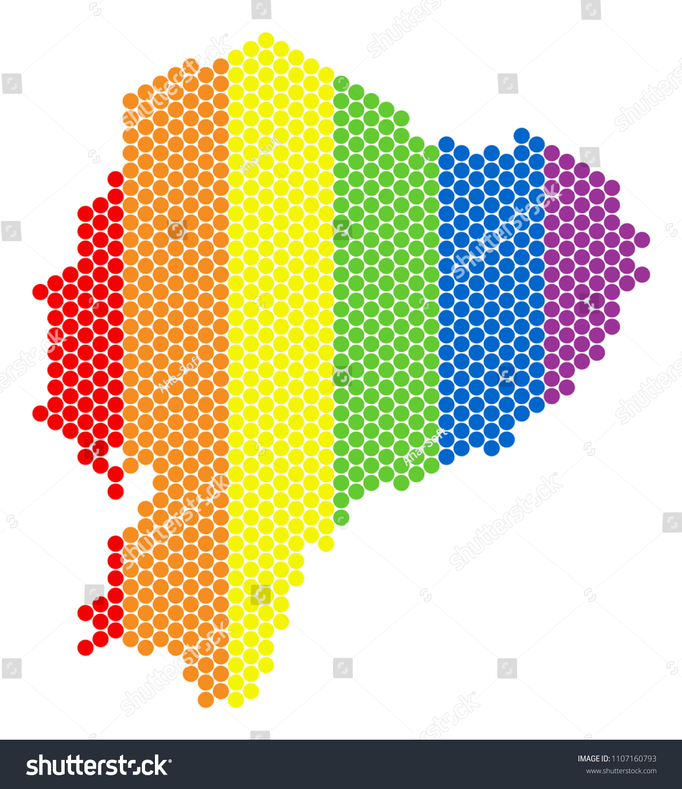 A Dotted Lgbt Ecuador Map For Lesbians Gays Royalty Free Stock Vector 1107160793 0204