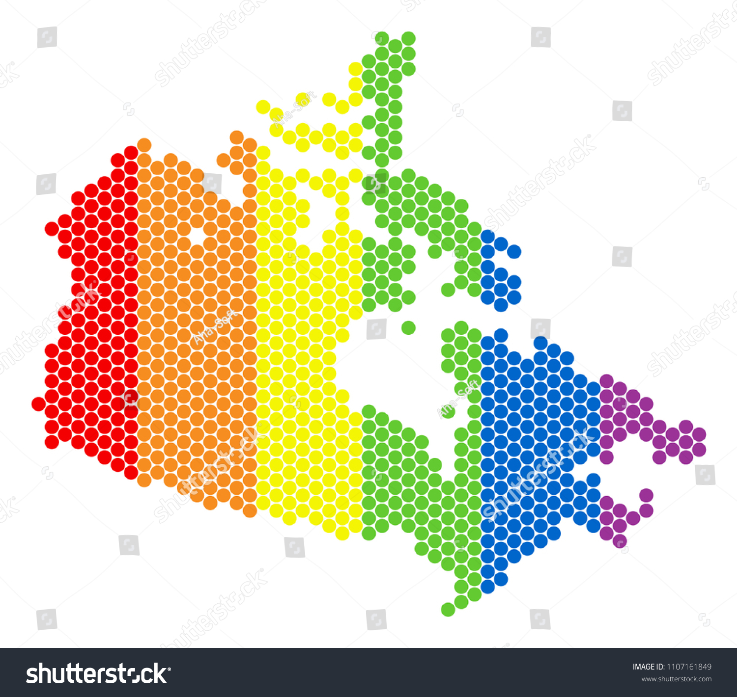 A Dotted Lgbt Canada Map For Lesbians Gays Royalty Free Stock Vector 1107161849 9016