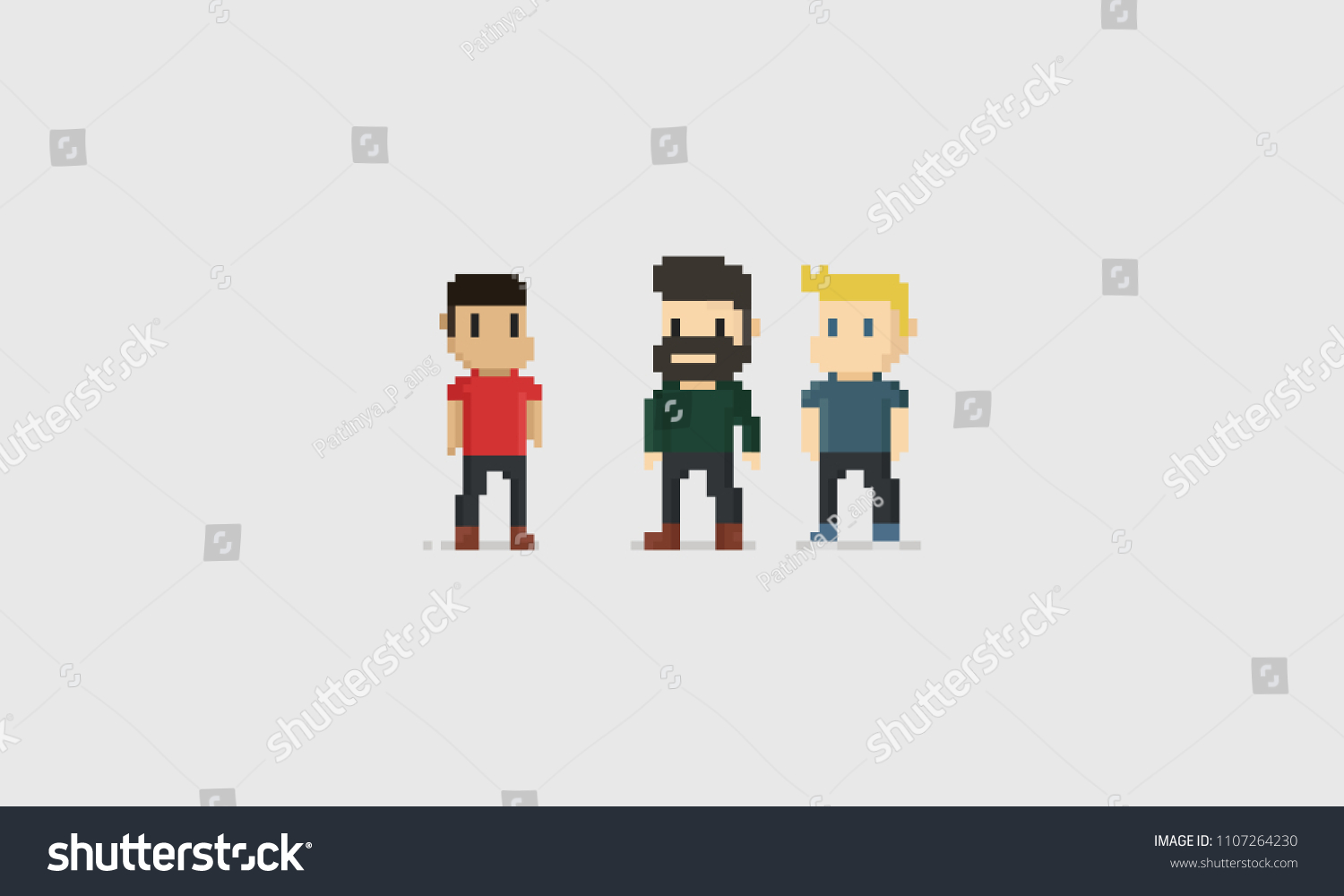 Pixel male character.8 bit. - Royalty Free Stock Vector 1107264230 ...