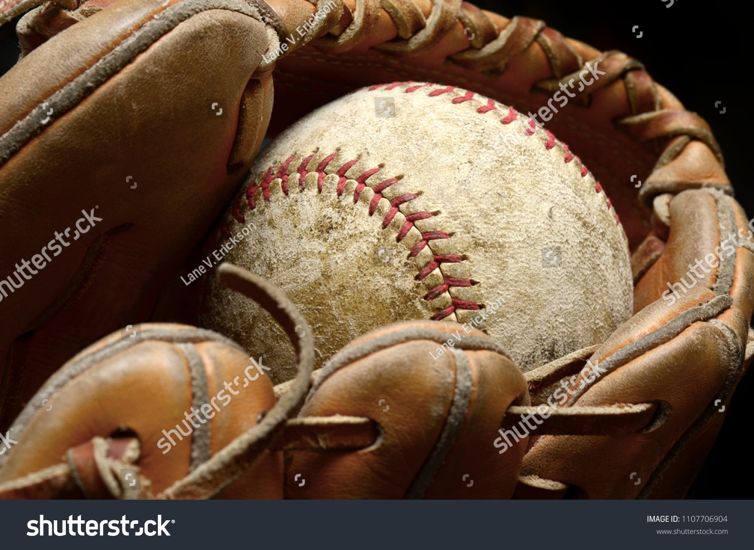 Baseball and mitt for playing game #1107706904
