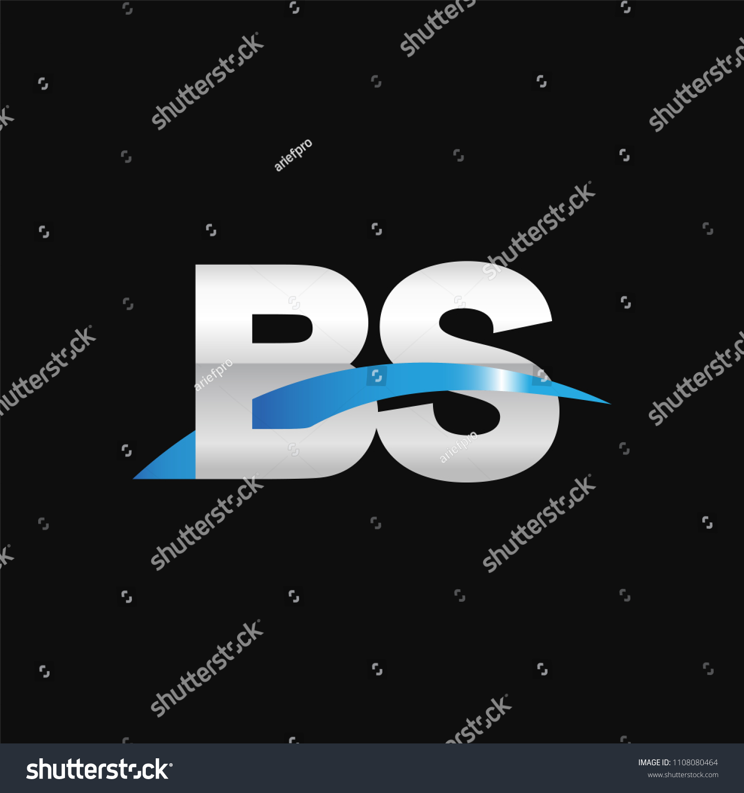 Initial letter BS, overlapping movement swoosh - Royalty Free Stock ...