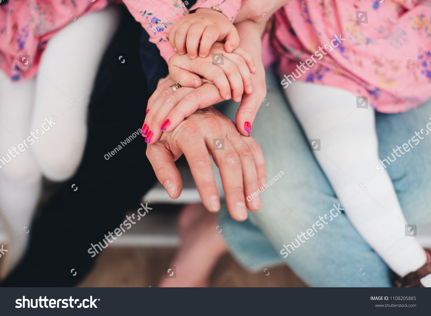 Family hands of four #1108205885