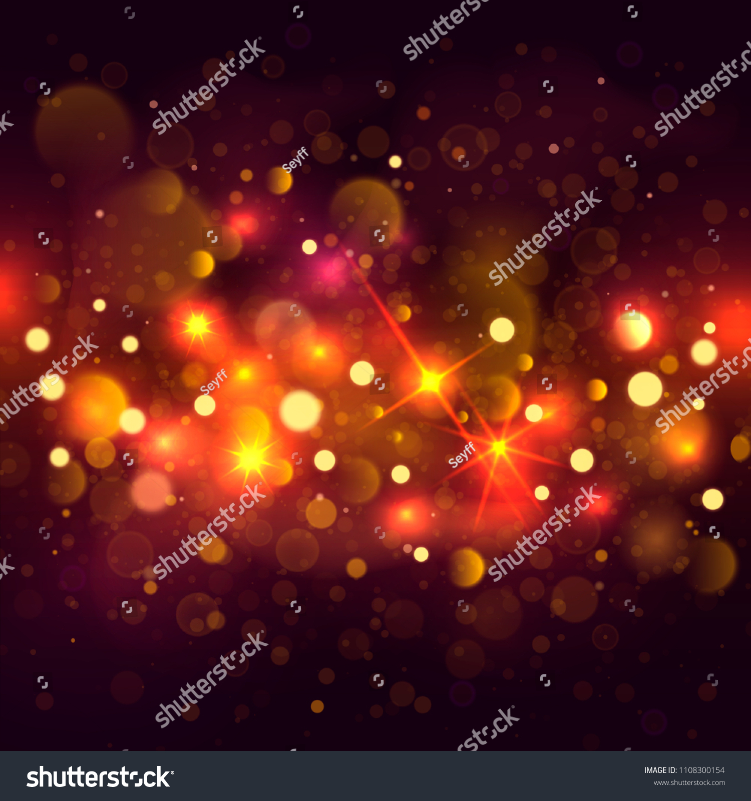 Glittering bokeh background. Illustration of glittering bokeh blots on dark background. #1108300154