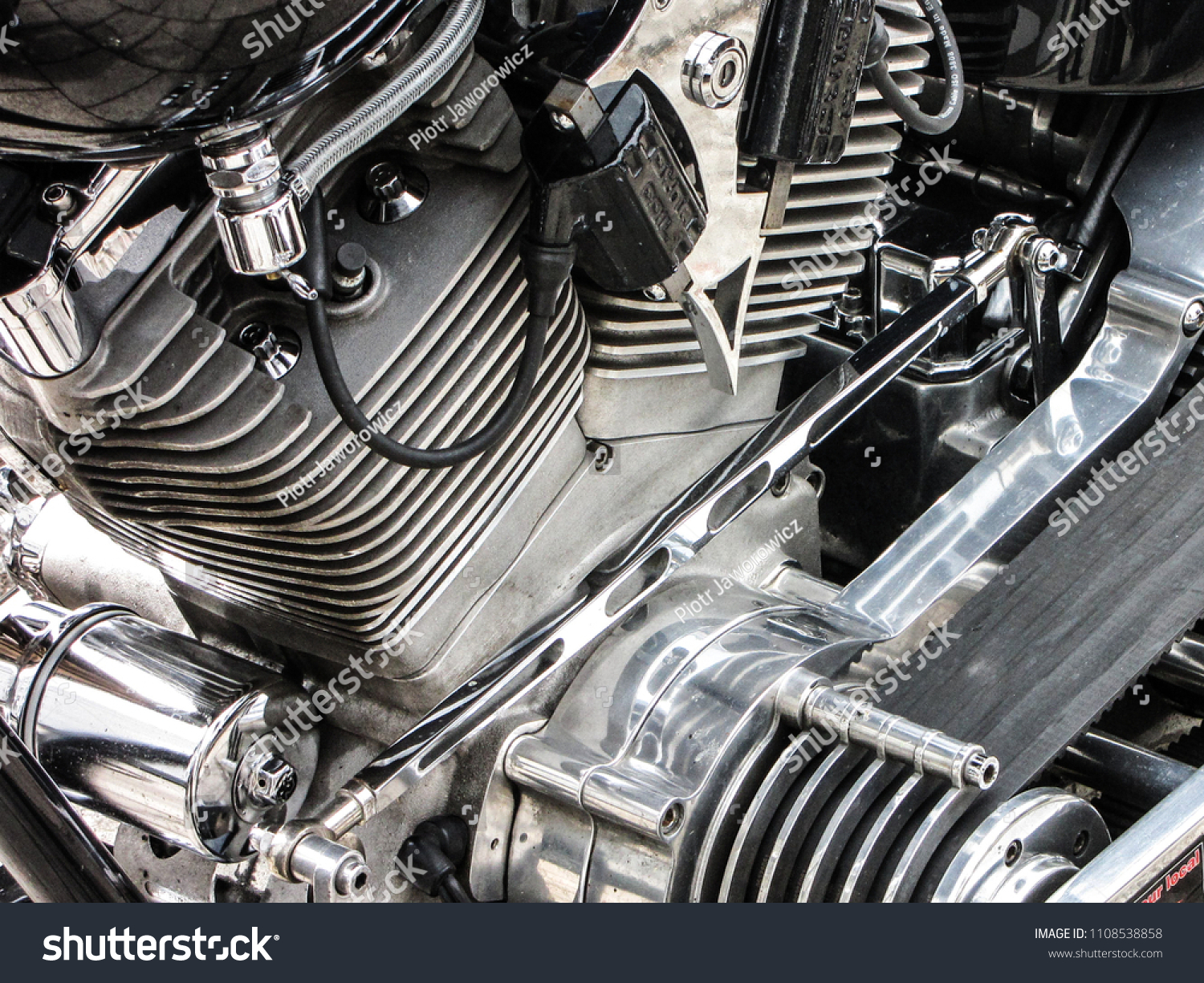 motorcycle engine with transmission belt  #1108538858