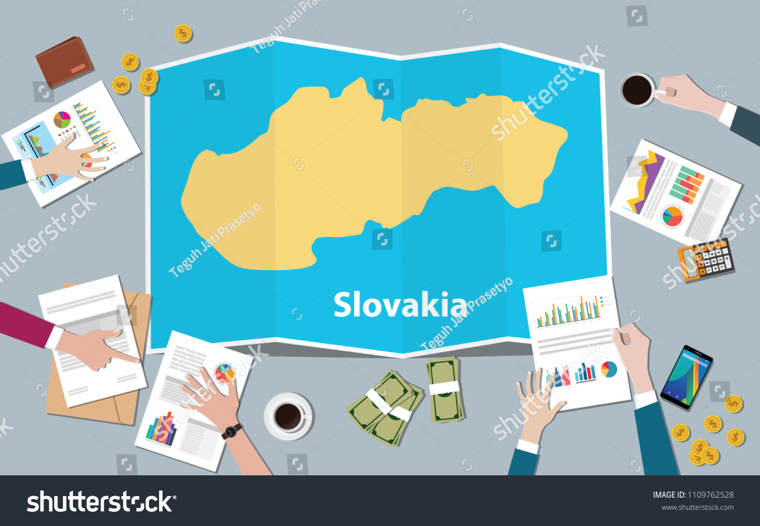 slovakia economy country growth nation team Royalty Free Stock Vector