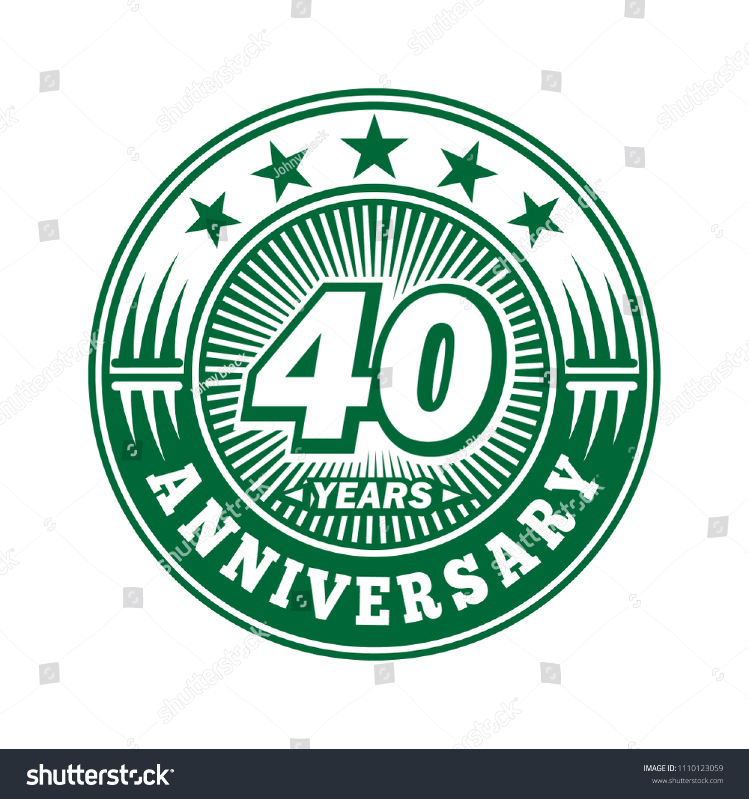 40 years anniversary. Anniversary logo design. - Royalty Free Stock ...