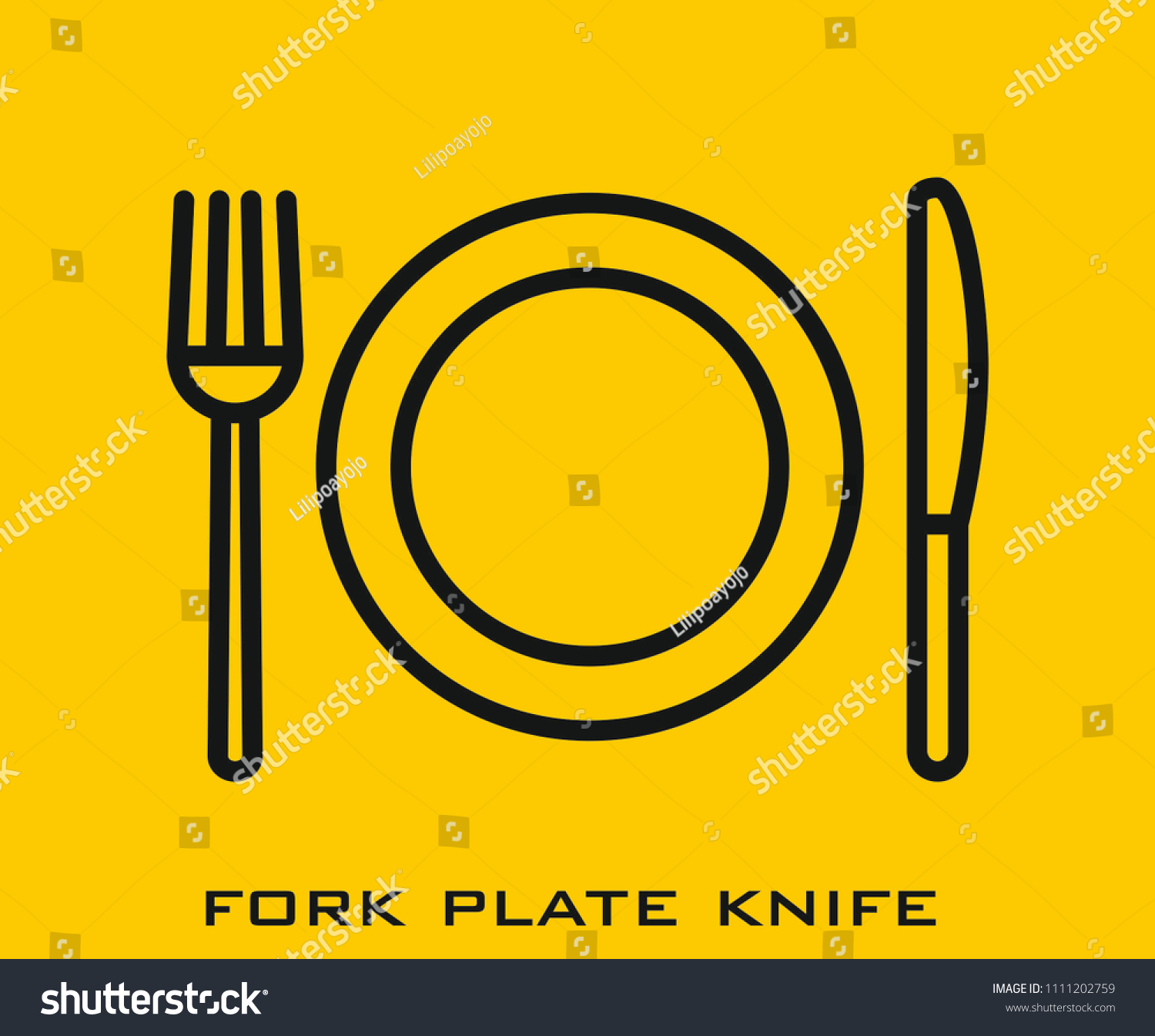 Fork plate knife icon signs #1111202759