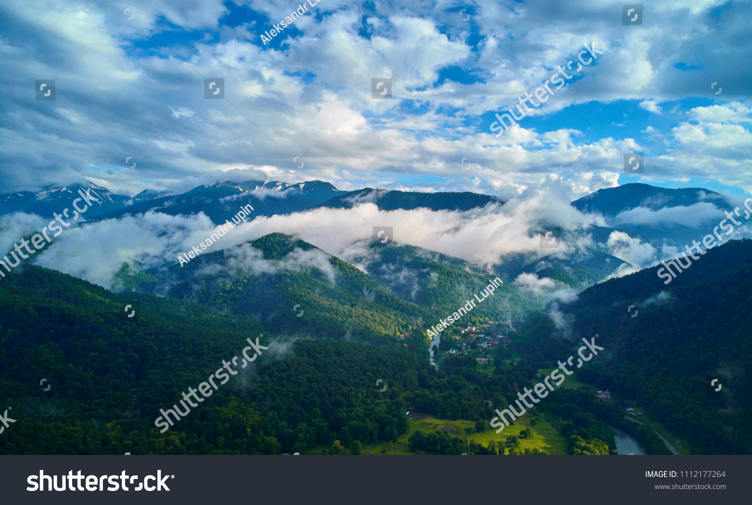 aerial photography of mountain scenery #1112177264