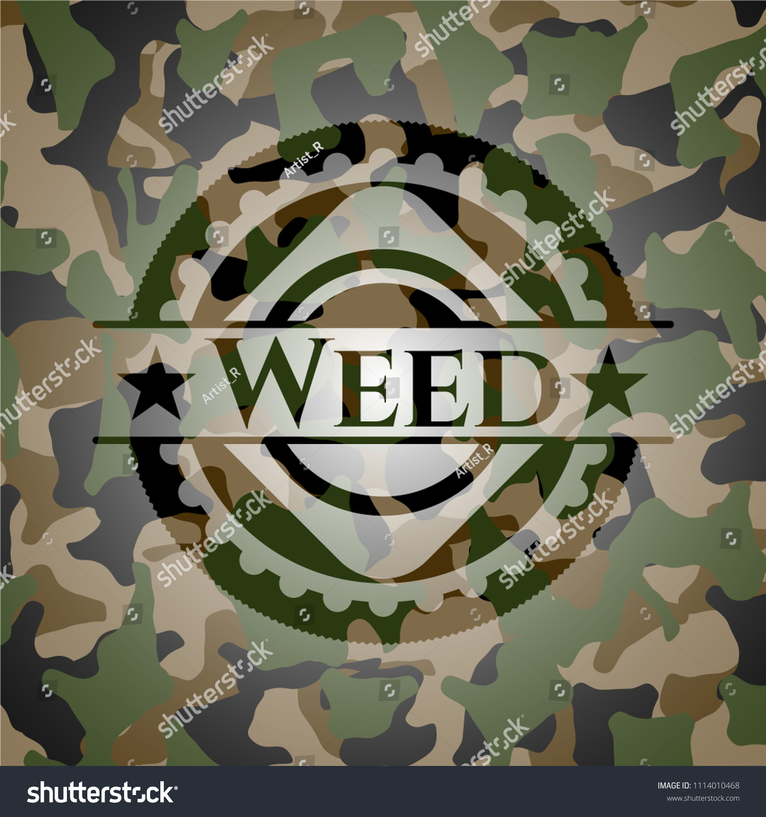 Weed on camouflage texture - Royalty Free Stock Vector 1114010468 ...