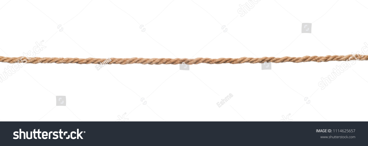 Long rough brown rope isolated on white #1114625657