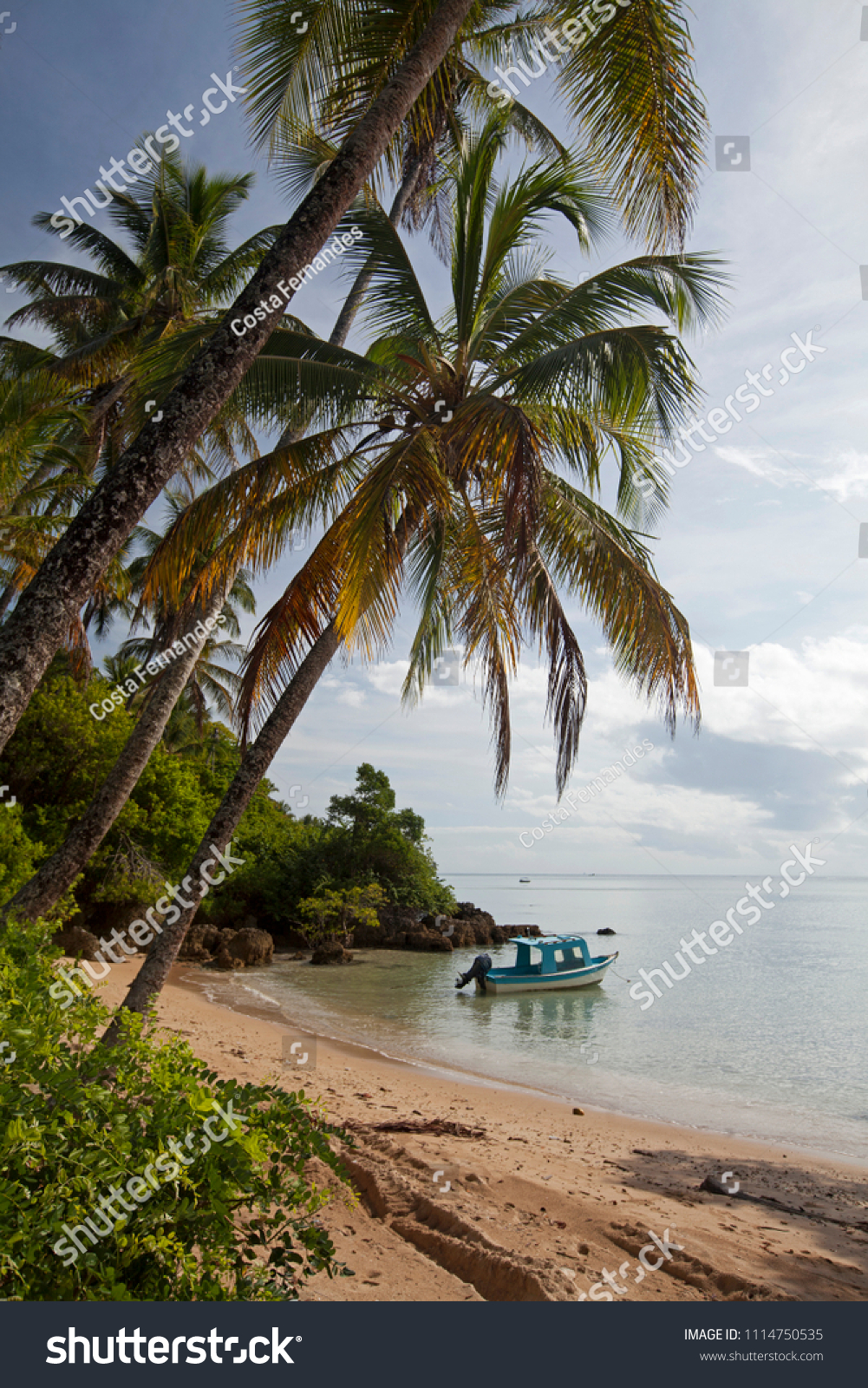 Cairú, Bahia / Brazil - 10/03/2015: Moreré Beach, a tropical scene on Boipeba Island #1114750535