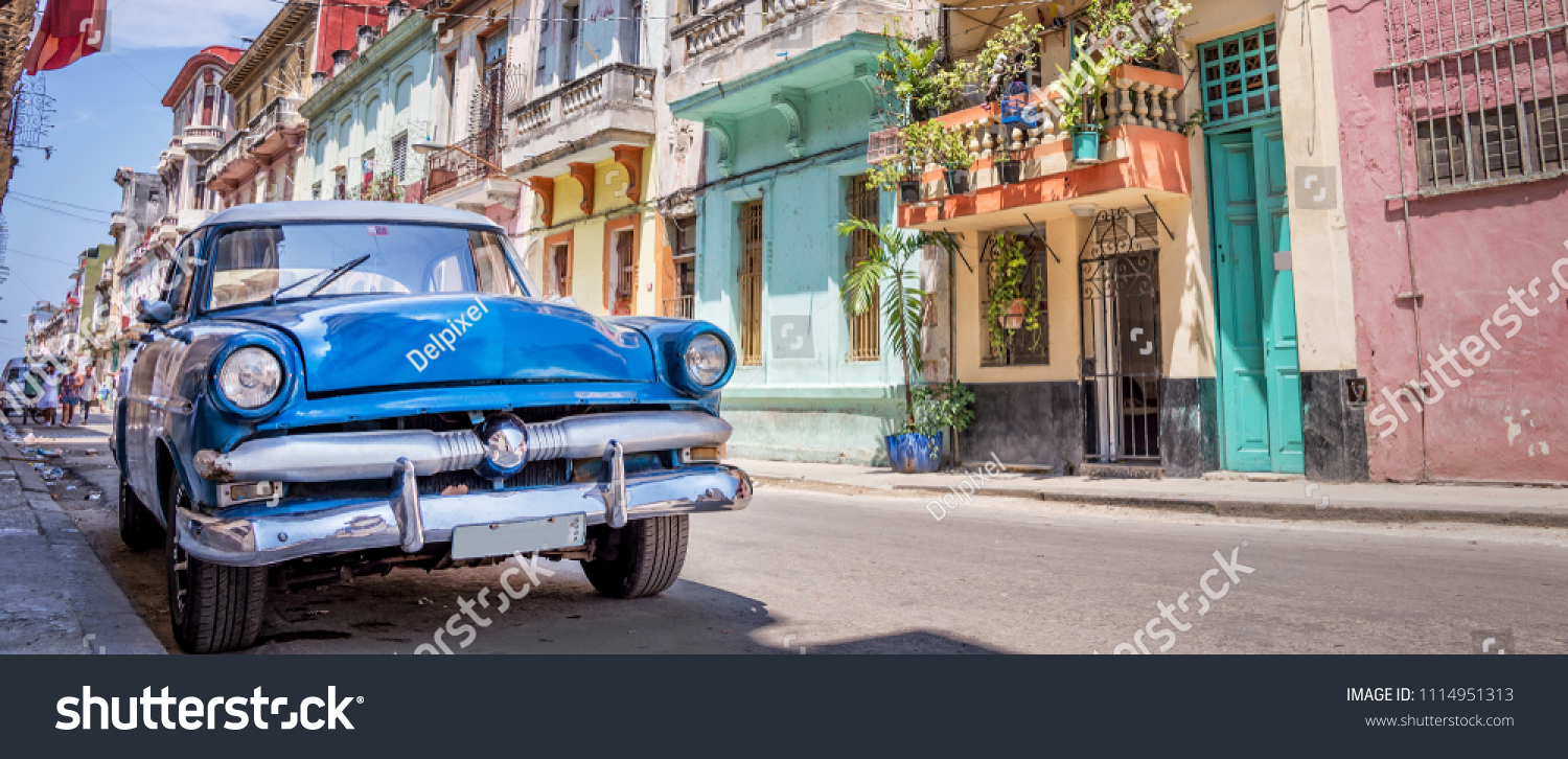 Vintage classic american car in Havana, Cuba #1114951313
