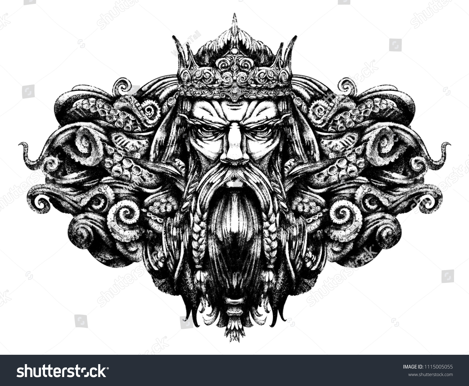 the harsh old king of the seas - Royalty Free Stock Photo 1115005055 ...