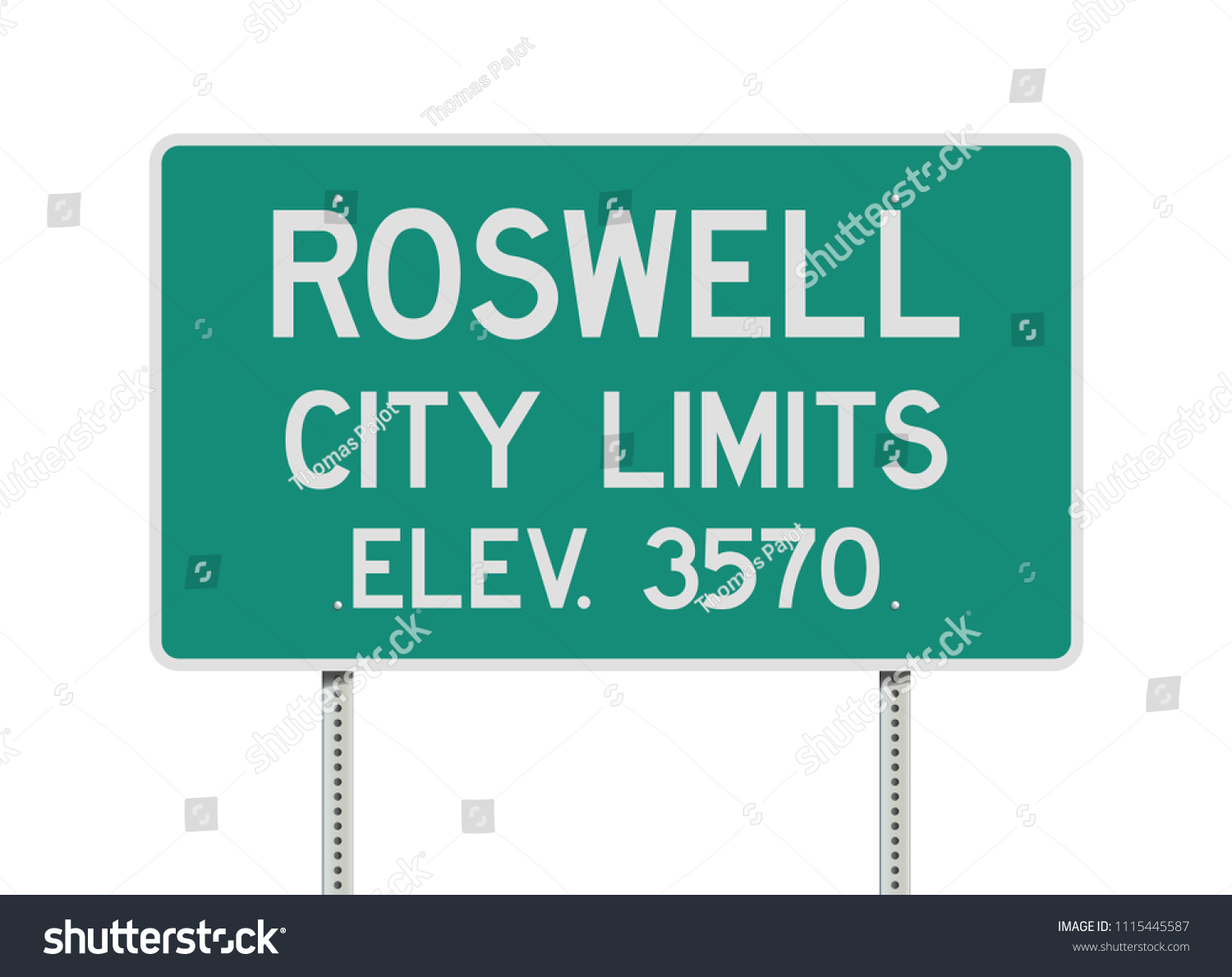 Roswell City Limits road sign - Royalty Free Stock Vector 1115445587 ...