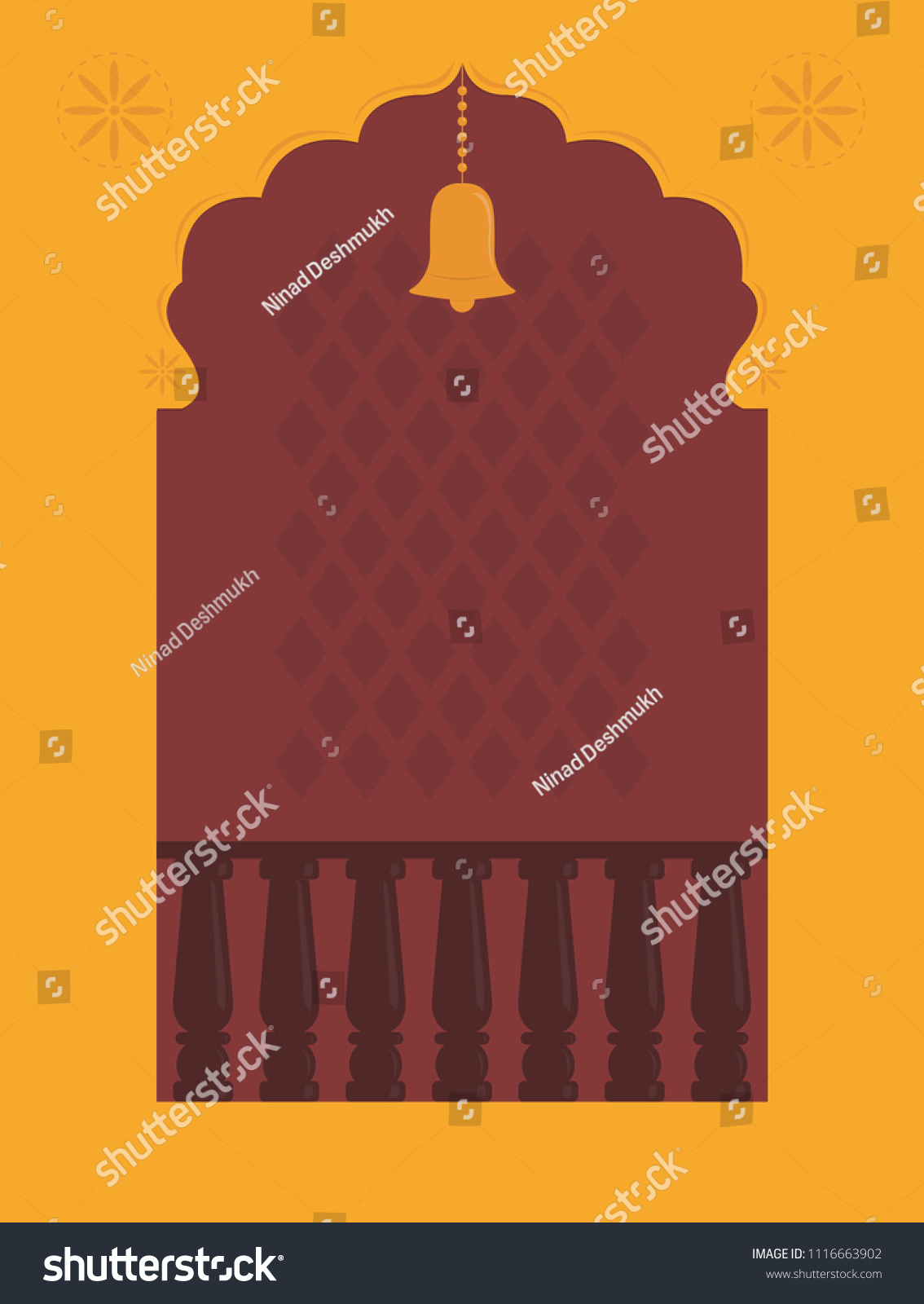 Temple door design Royalty Free Stock Vector 1116663902