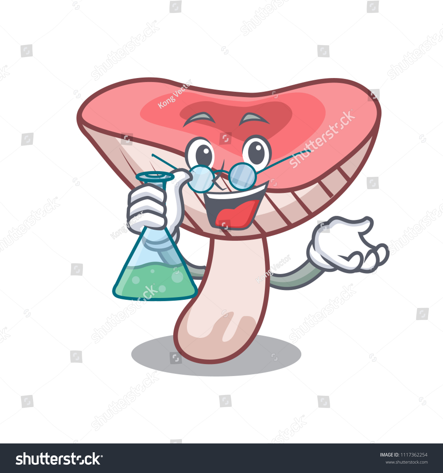 Professor Russule Mushroom Character Cartoon - Royalty Free Stock ...