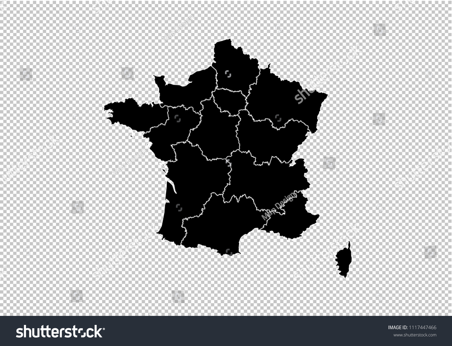 france map - High detailed Black map with - Royalty Free Stock Vector ...