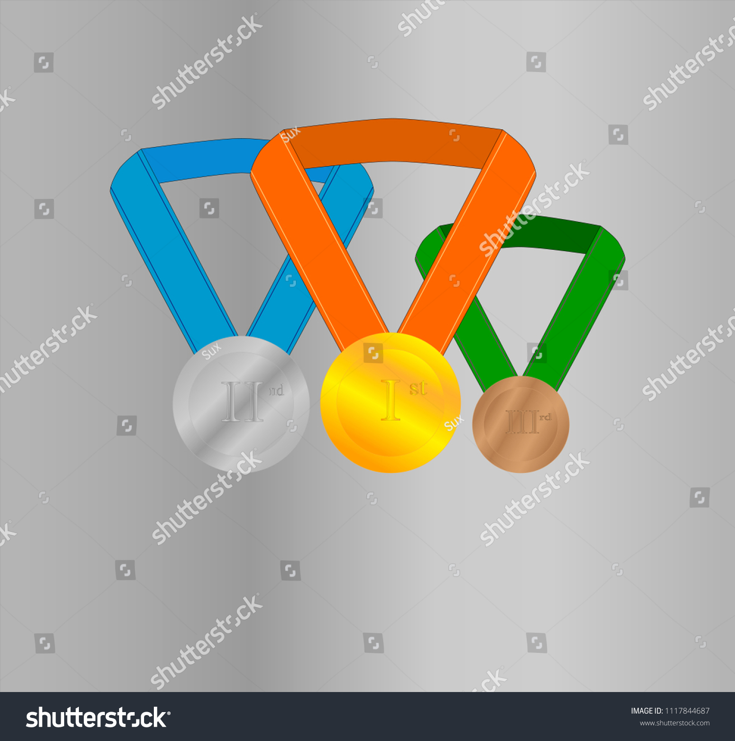 Olympic medals, template - Royalty Free Stock Vector 1117844687 ...