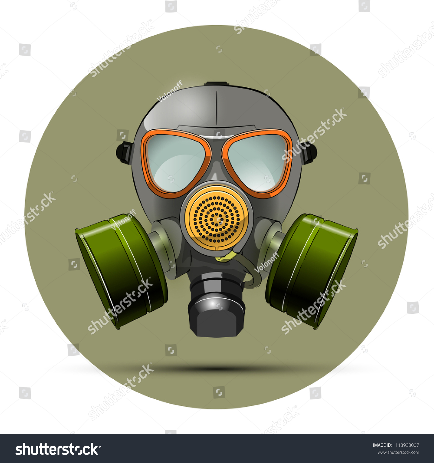 Gas mask respirator skull breather on round - Royalty Free Stock Photo ...