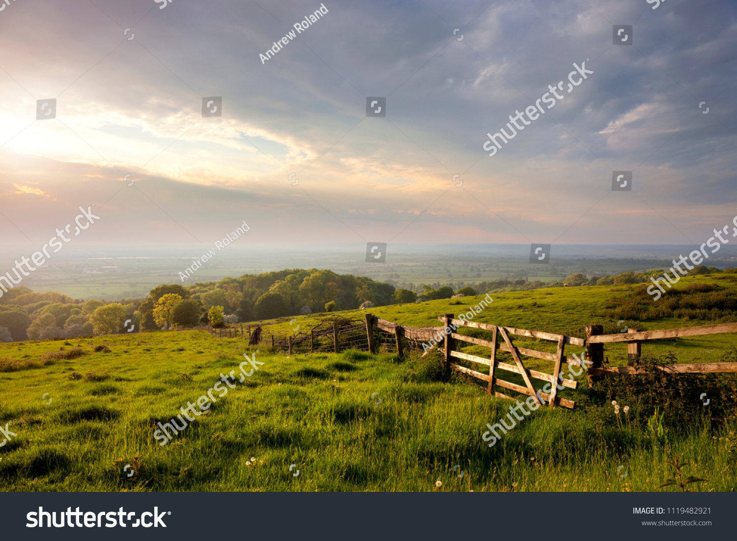 Evening time at Dover's Hill near Chipping Campden, Cotswolds, Gloucestershire, England. #1119482921