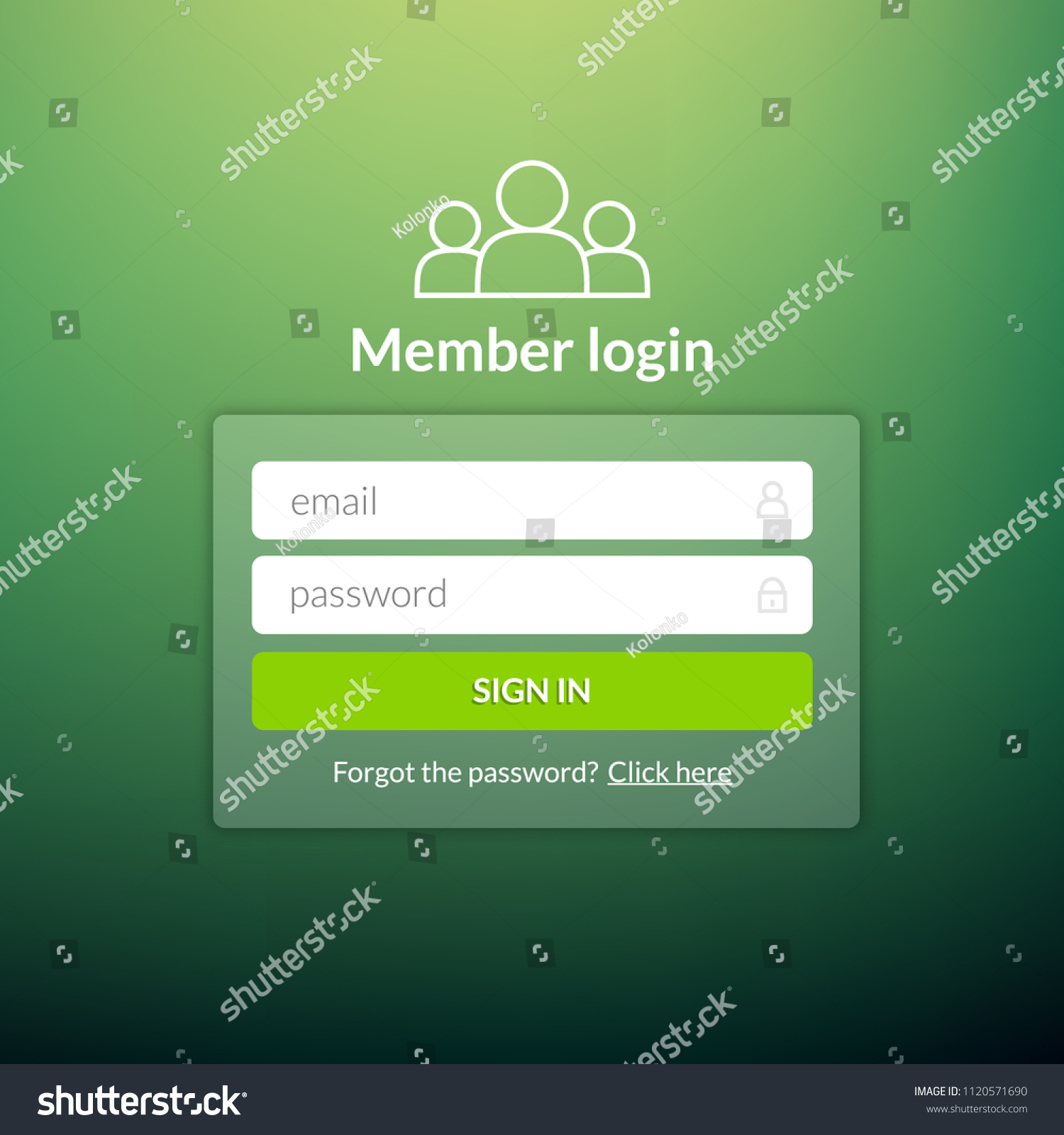 Login user interface. Sign in web element template window. Business website modern ui. #1120571690