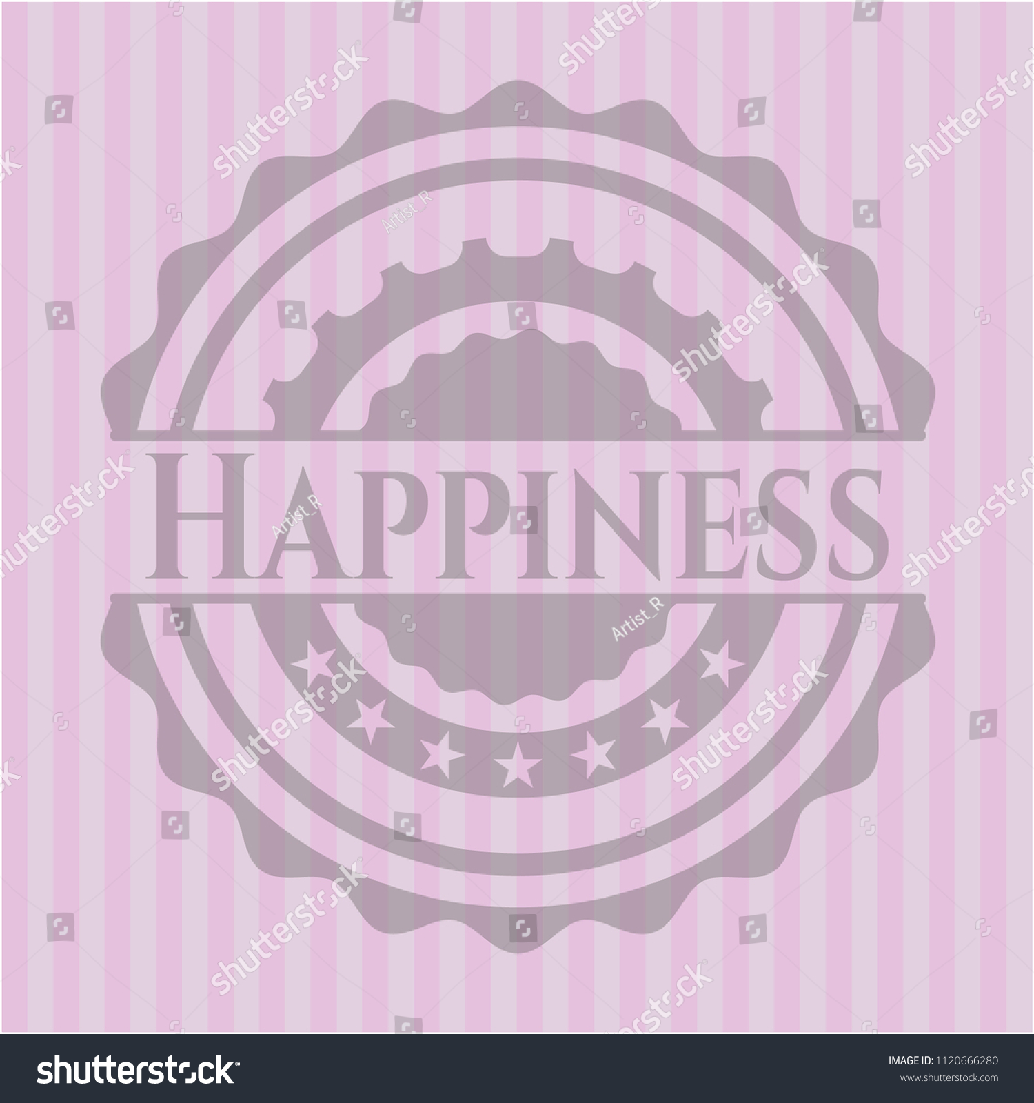 Happiness Badge With Pink Background - Royalty Free Stock Vector ...