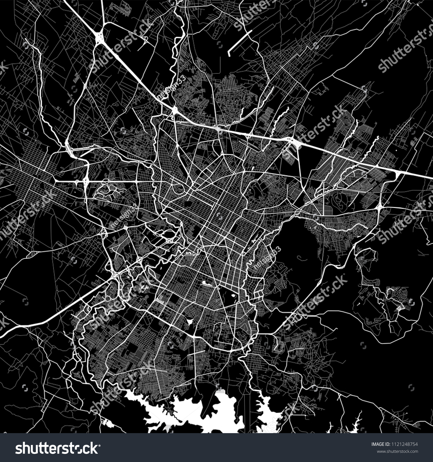 Area map of Puebla, Mexico. Dark background - Royalty Free Stock Vector ...