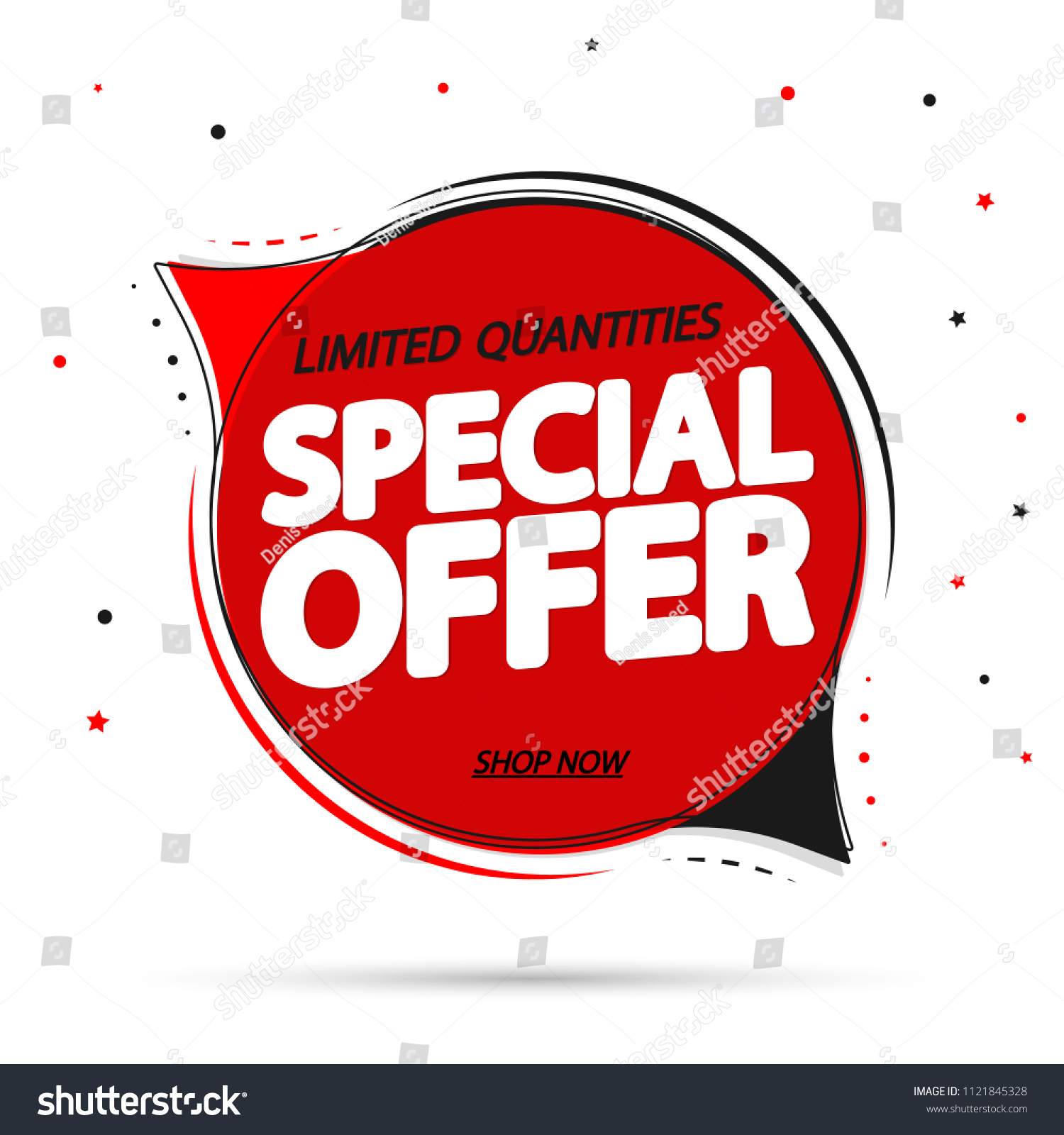 Special Offer, sale tag design template, app icon, speech bubble banner, vector illustration #1121845328