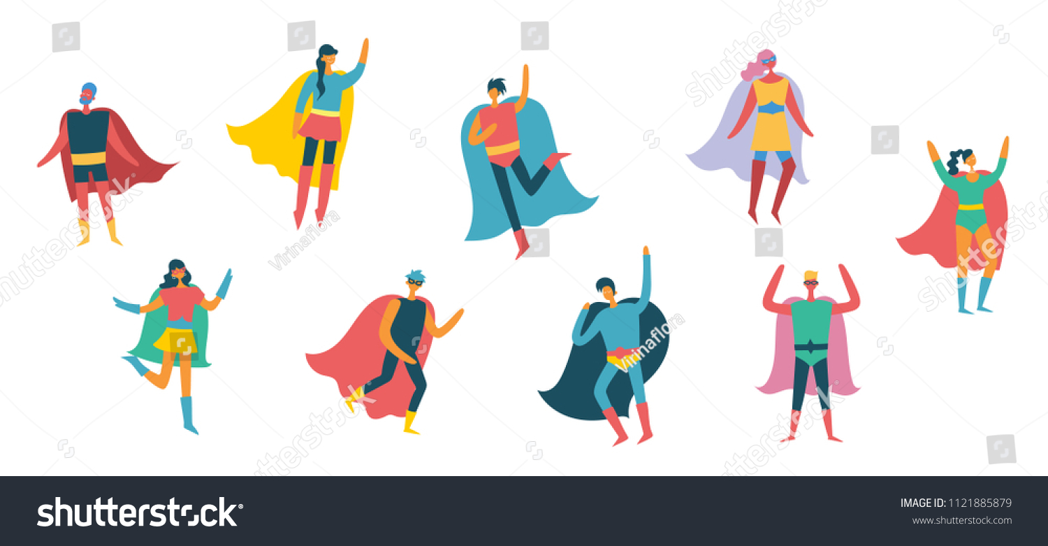 Vector Illustrations In Flat Design Of Female Royalty Free Stock Vector 1121885879 