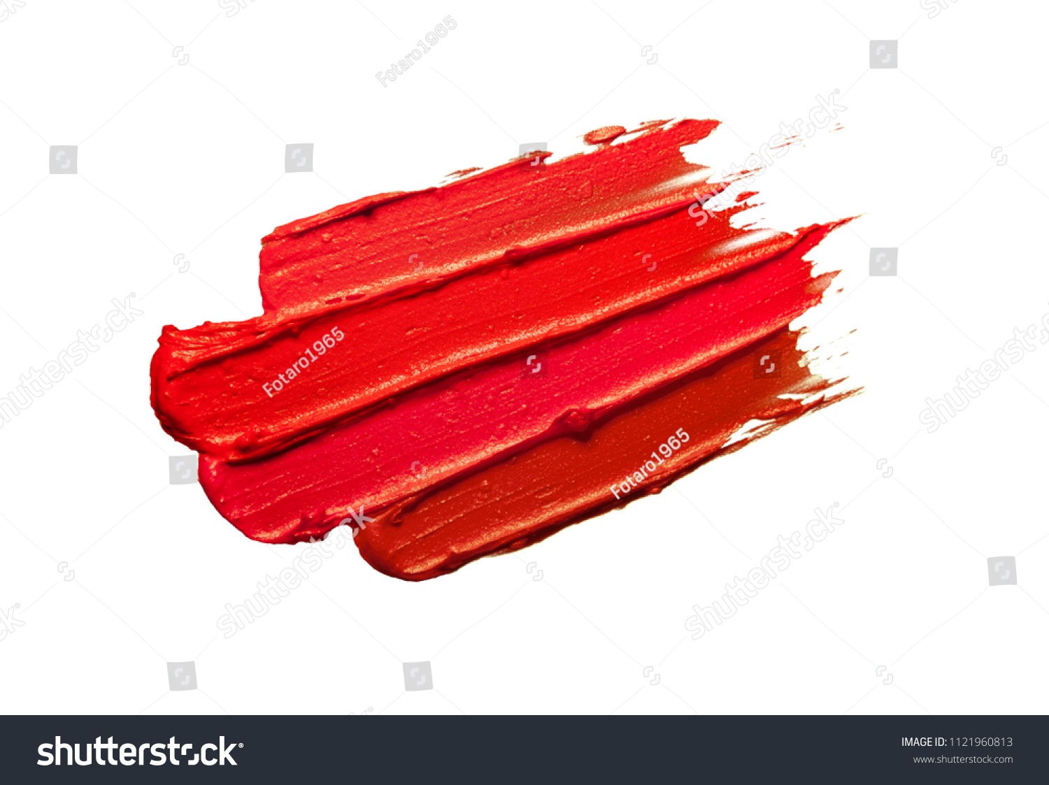 Multicoloured lipstick smudge black isolated background #1121960813