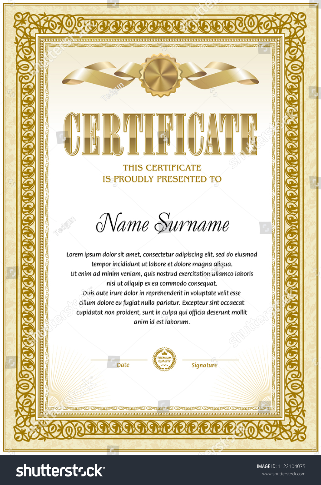 Certificate blank template. Monochrome color - Royalty Free Stock ...