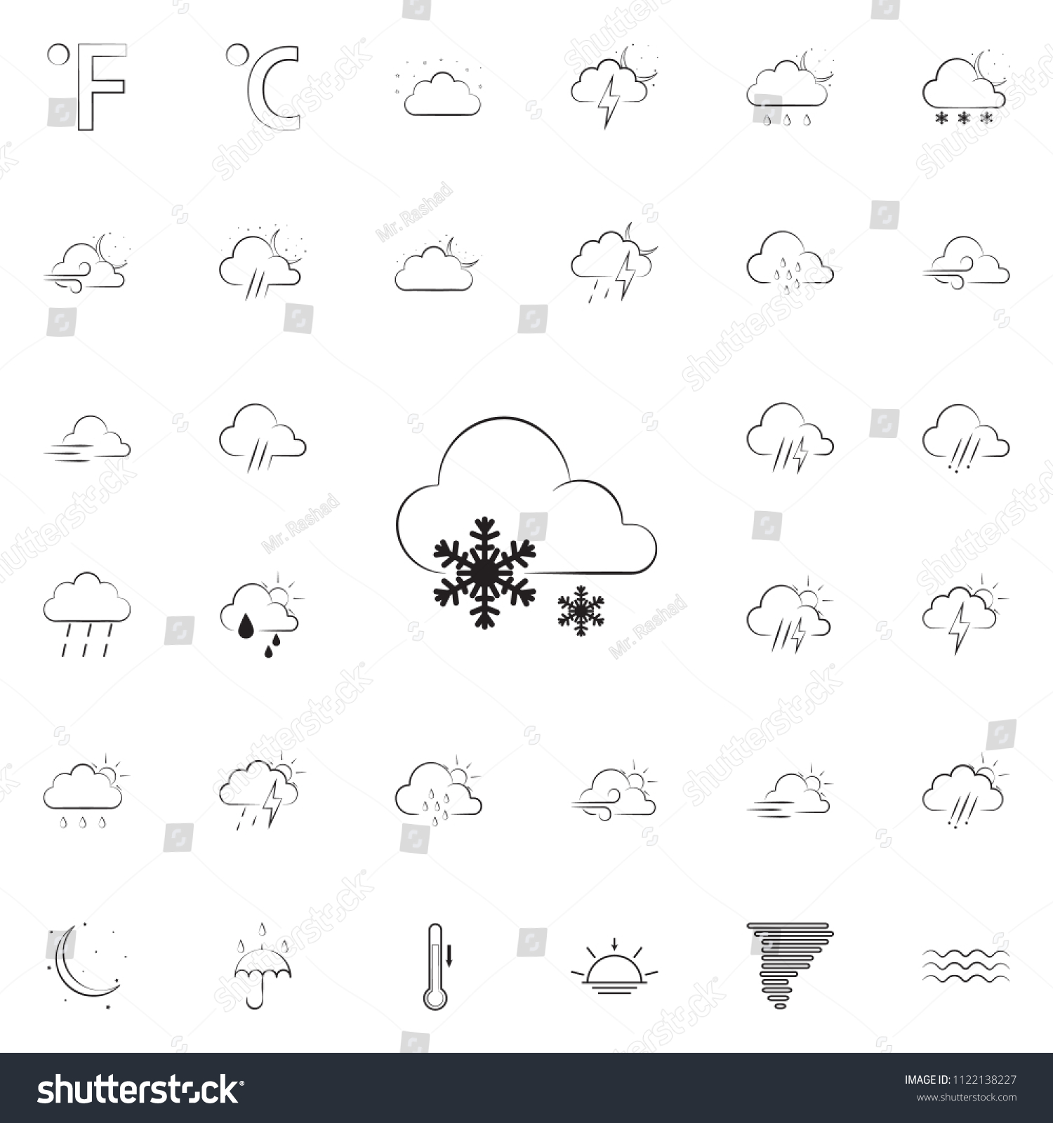 sign weather big snow icon. Detailed set of Weather icons. Premium quality graphic design sign. One of the collection icons for websites, web design, mobile app on colored background #1122138227
