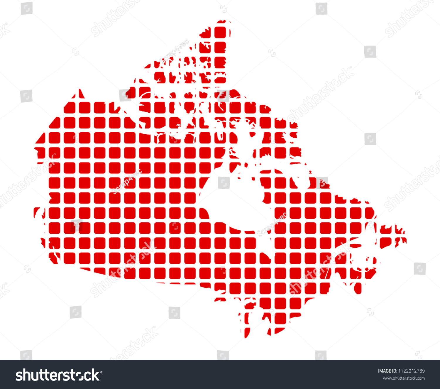 red color canada map with square box texture - Royalty Free Stock ...