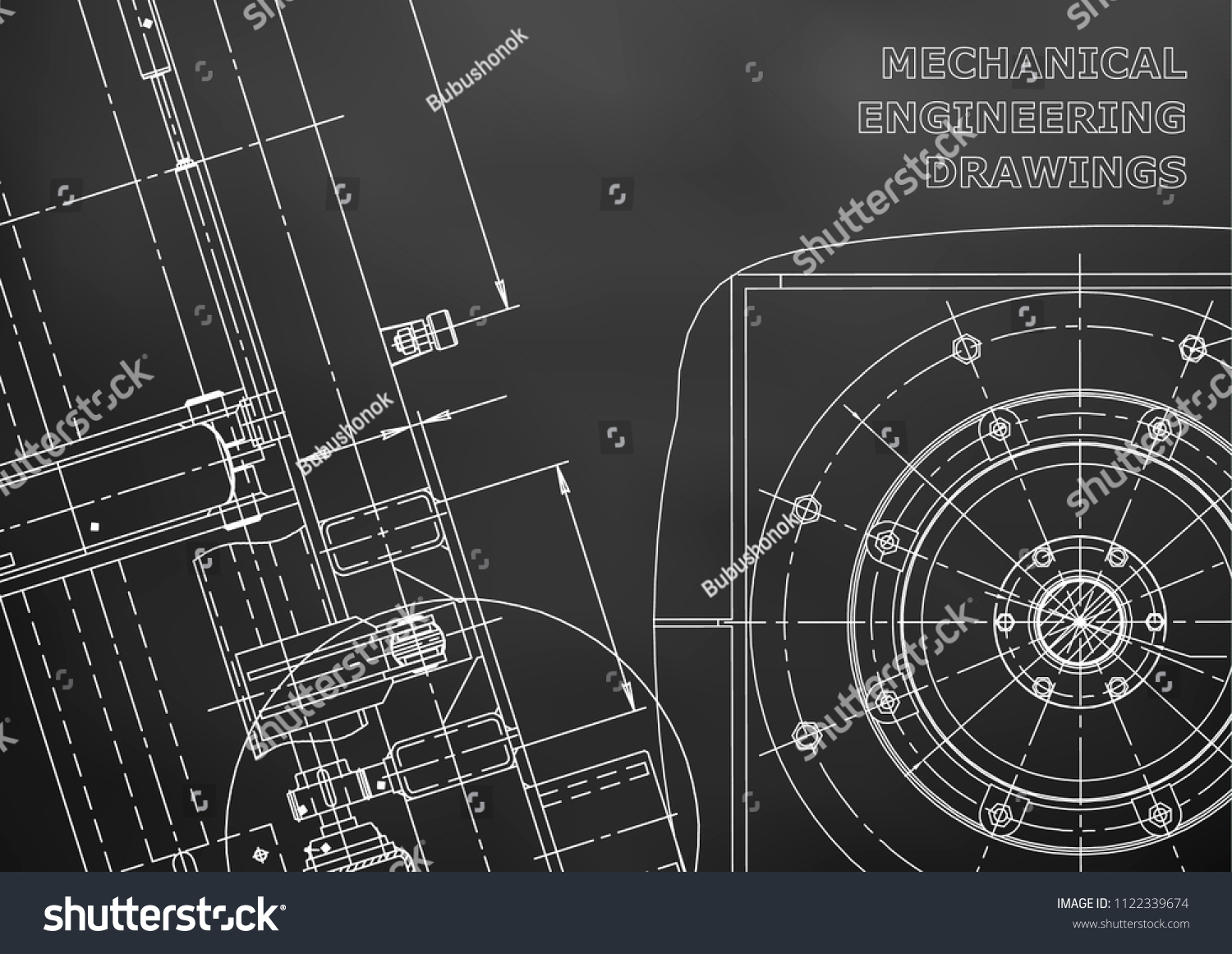 Blueprint. Vector drawing. Mechanical instrument - Royalty Free Stock ...