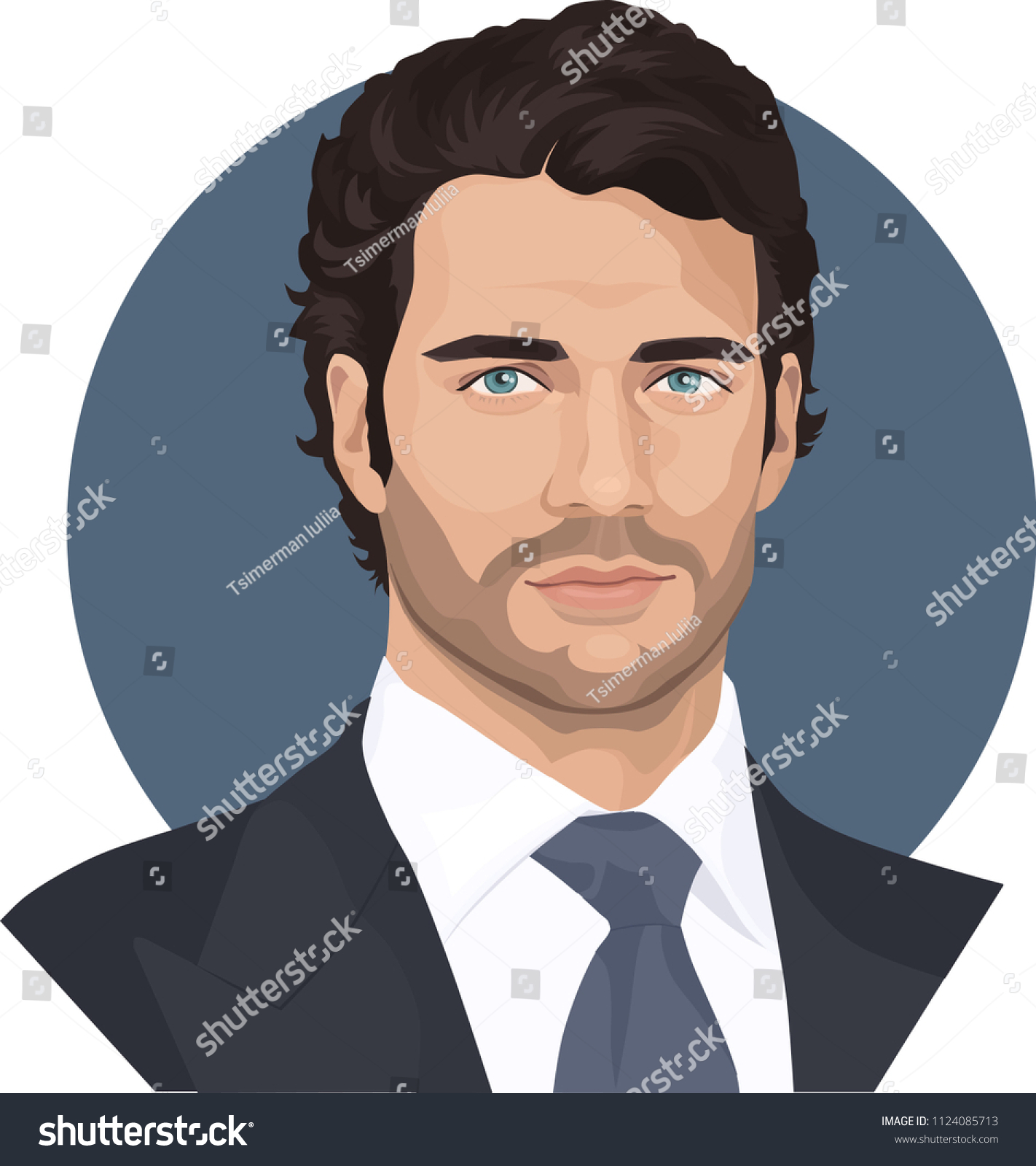 Man face. Business man face. Vector illustration. #1124085713