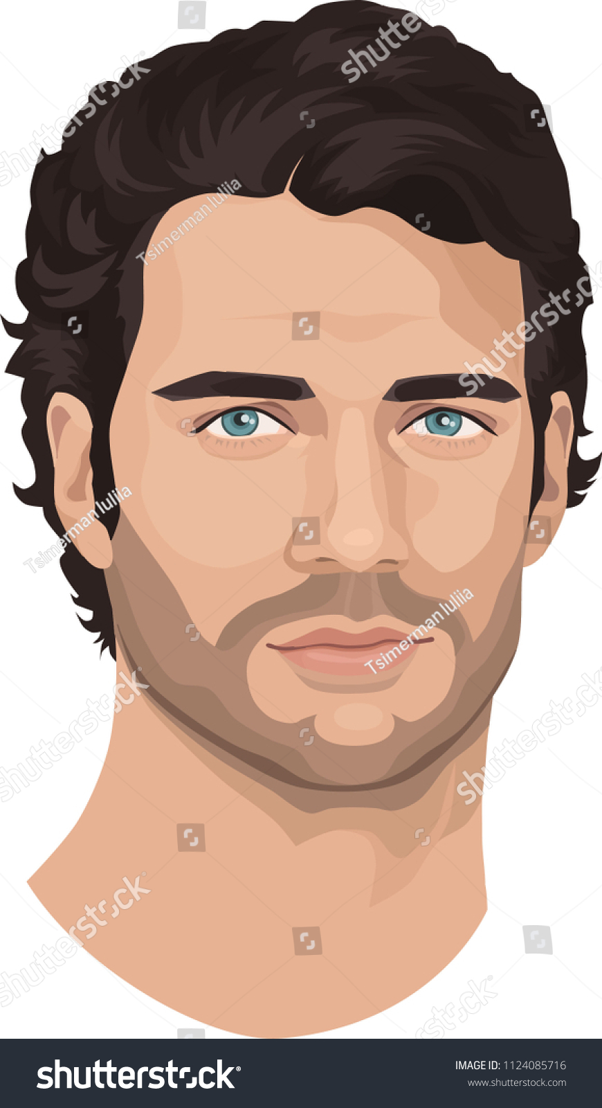 Man Face Vector Illustration Royalty Free Stock Vector 1124085716 9213