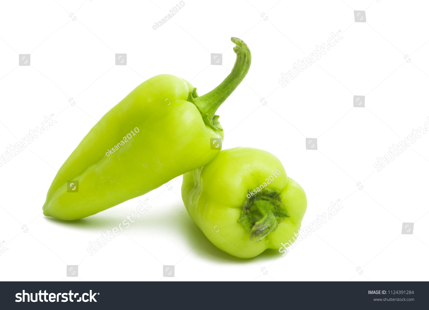 green pepper isolated on white background #1124391284