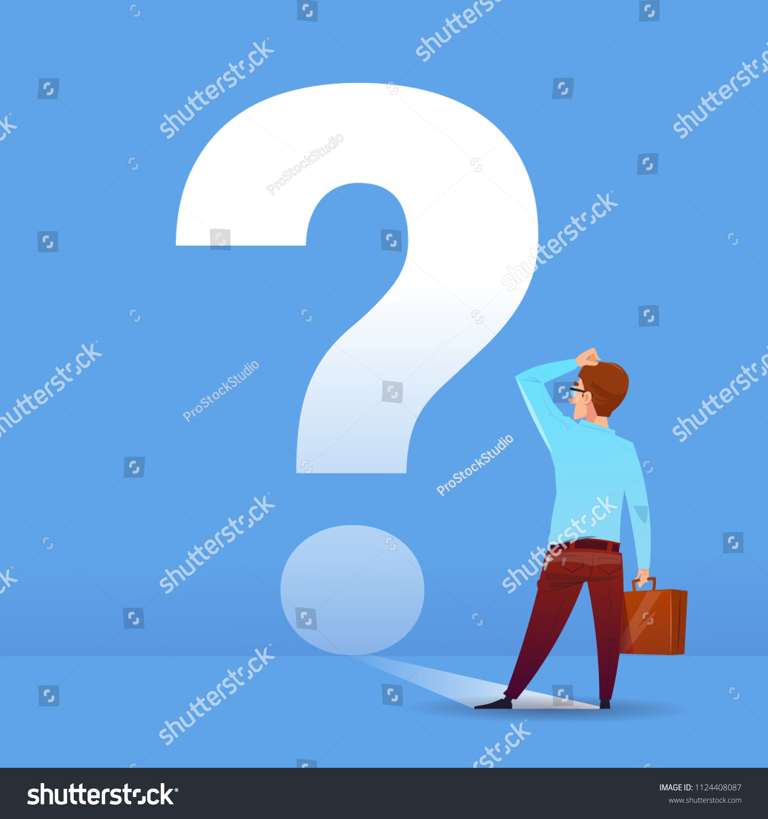 businessman thinking question mark ponder - Royalty Free Stock Vector ...