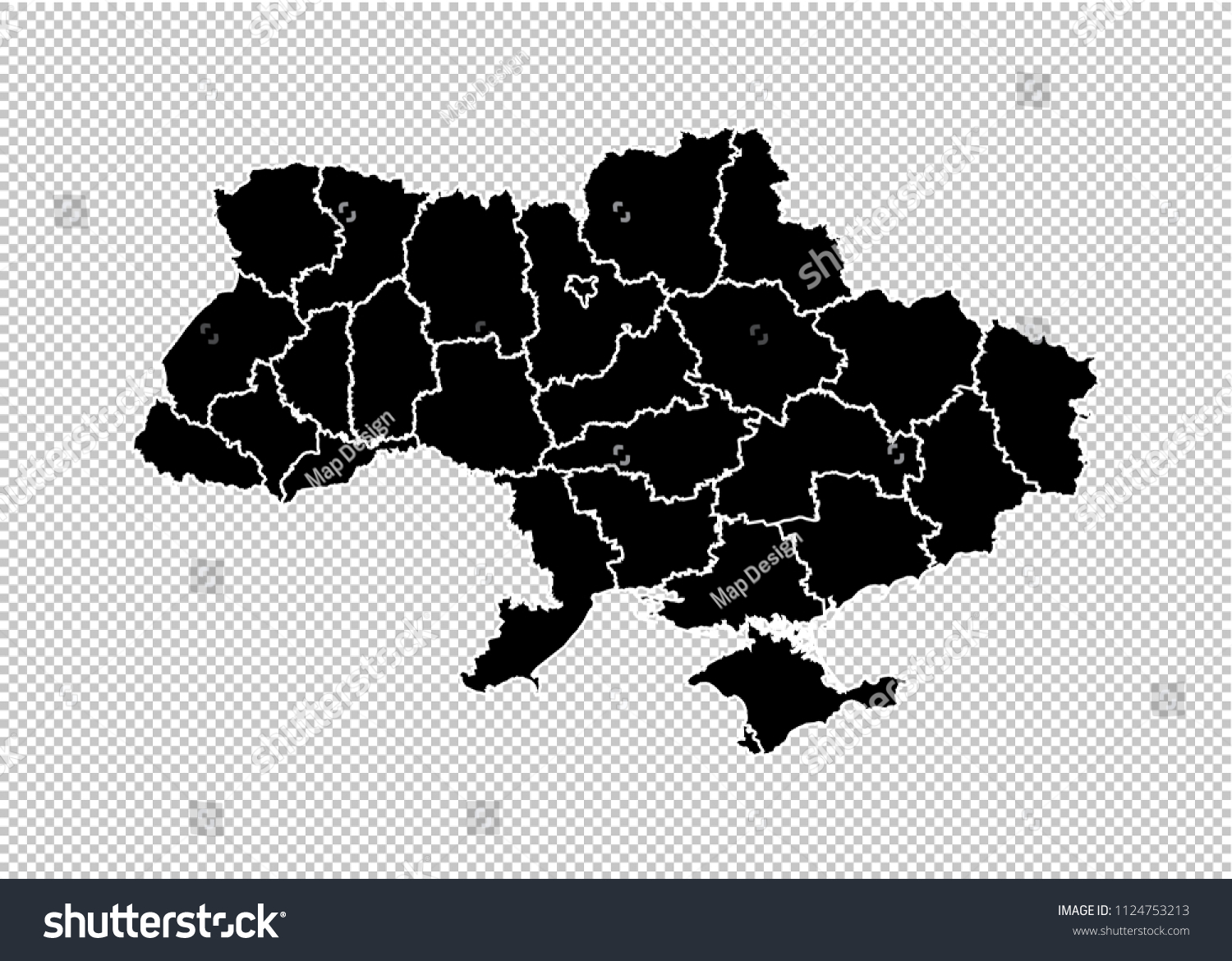 ukraine map - High detailed Black map with - Royalty Free Stock Vector ...