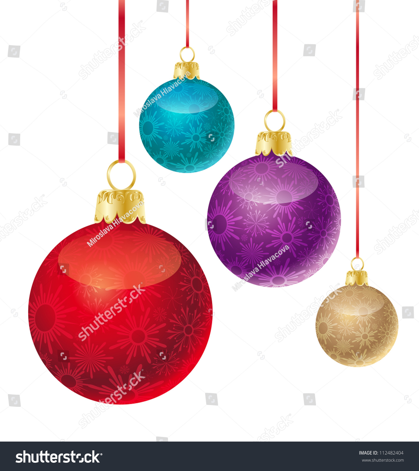 set of different colored Christmas balls #112482404