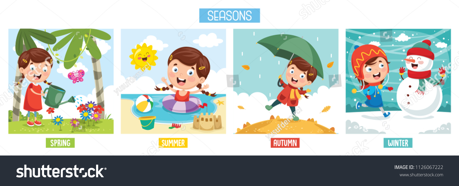 Vector Illustration Of Seasons #1126067222