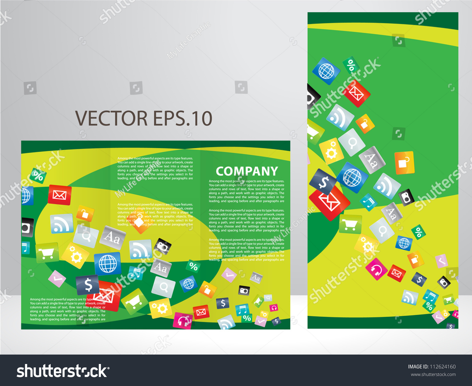 Tri Fold Business Brochure Template Royalty Free Stock Vector 112624160