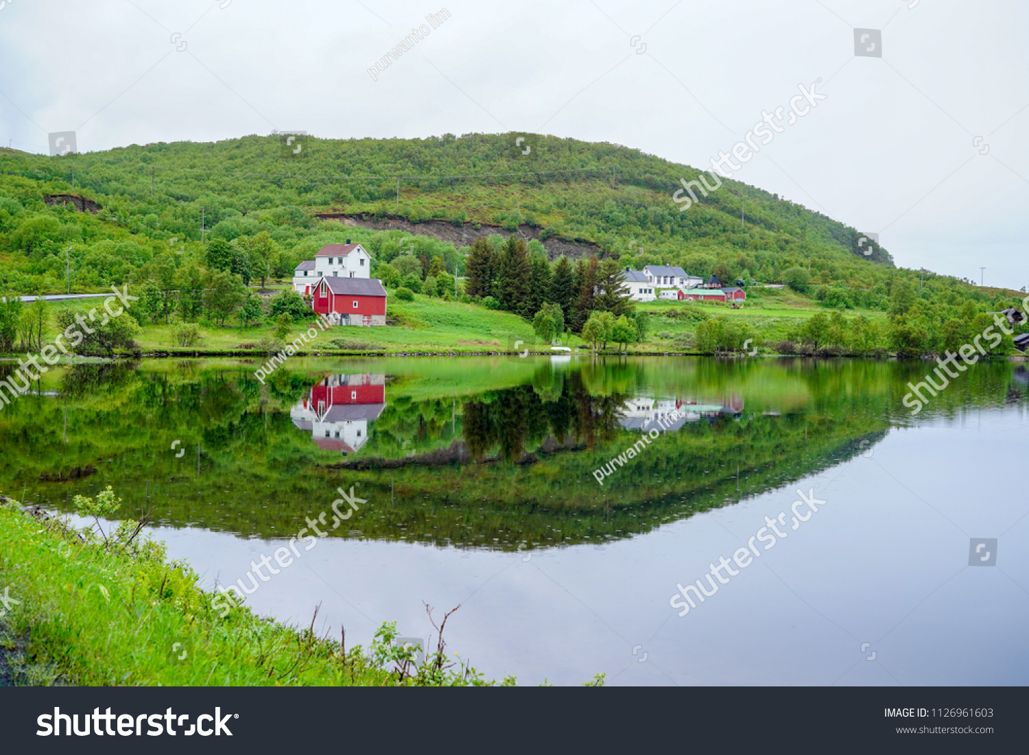 Beautiful countryside in Lofoten, Norway #1126961603