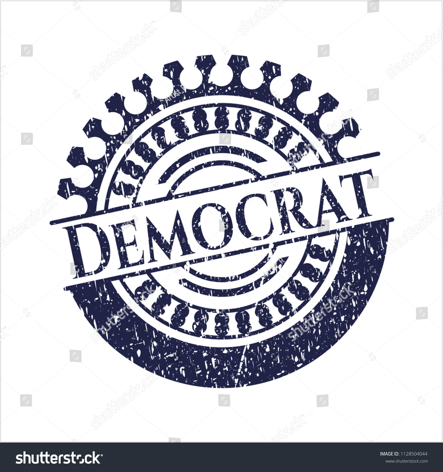 Blue Democrat with rubber seal texture - Royalty Free Stock Vector ...