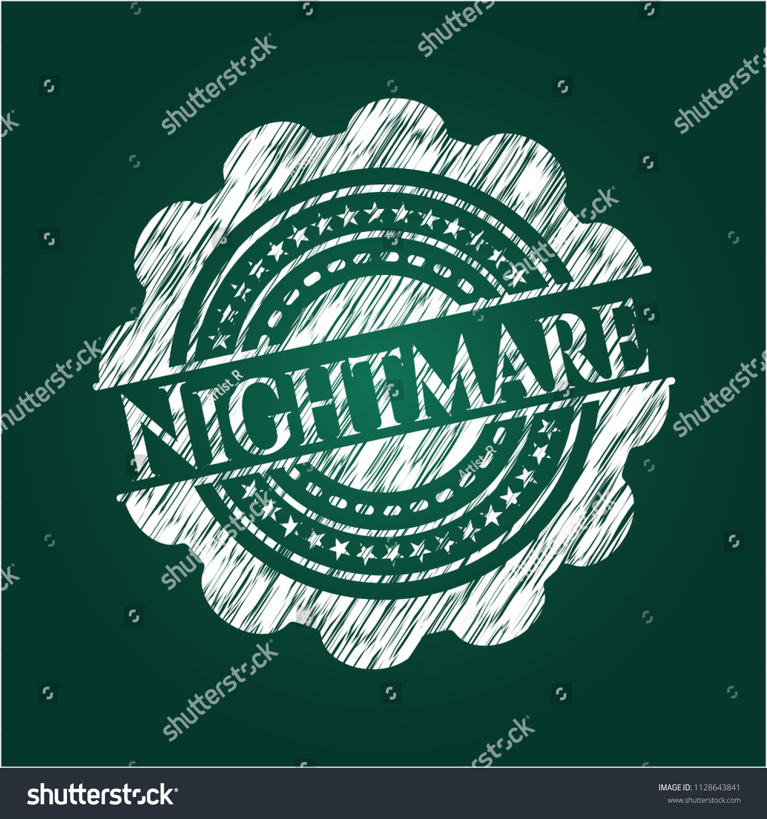 Nightmare written on a chalkboard Royalty Free Stock Vector