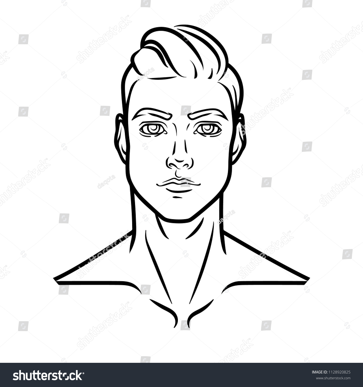 Man profile face. Vector portrait . - Royalty Free Stock Vector ...