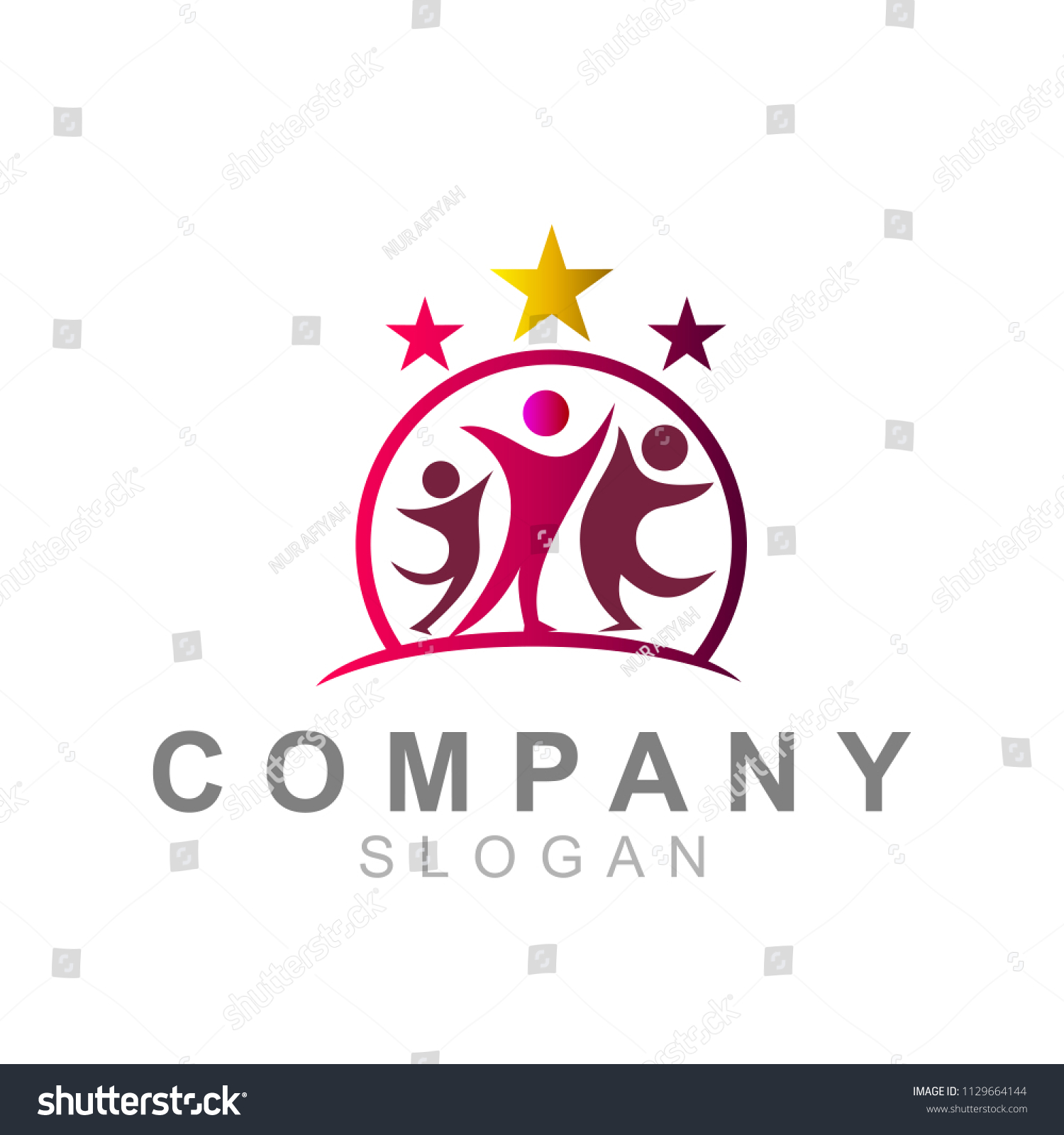 logo of people with grouped look, charity logo - Royalty Free Stock ...