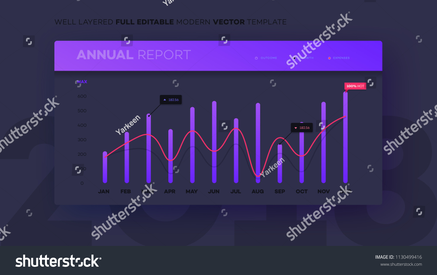 Full Editable Infographic Chart. Modern Vector - Royalty Free Stock ...