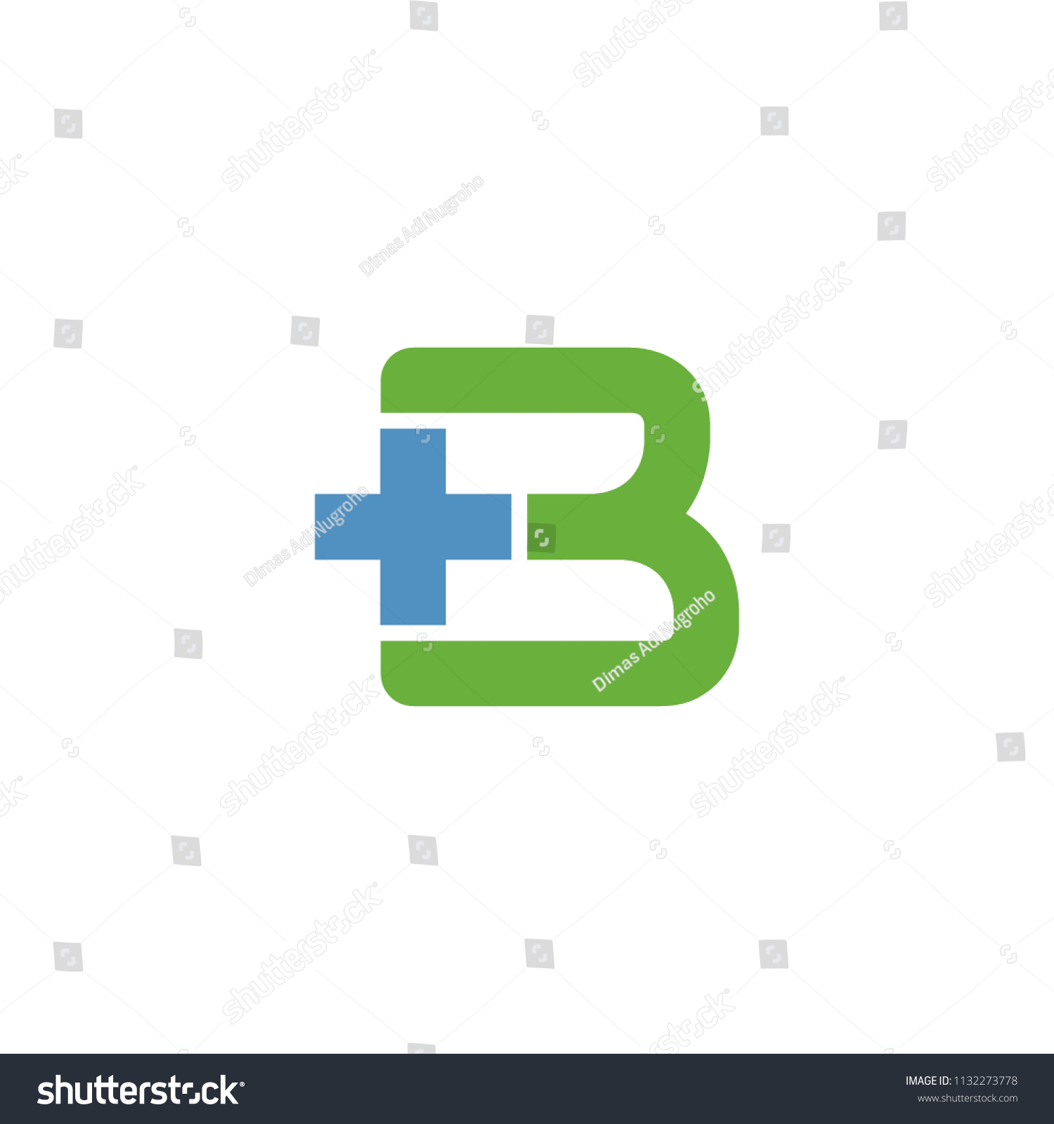 Letter B Logo. Vector Medical Logotype. Plus - Royalty Free Stock ...